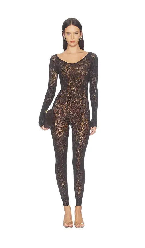 Wolford Infinite Rose Net Jumpsuit