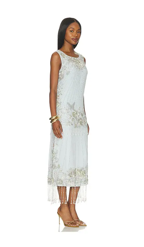 LA FUORI Aquamarine Frosted Bloom Midi Dress | Thumbnail 2 LA FUORI Aquamarine Frosted Bloom Midi Dress | Thumbnail 2