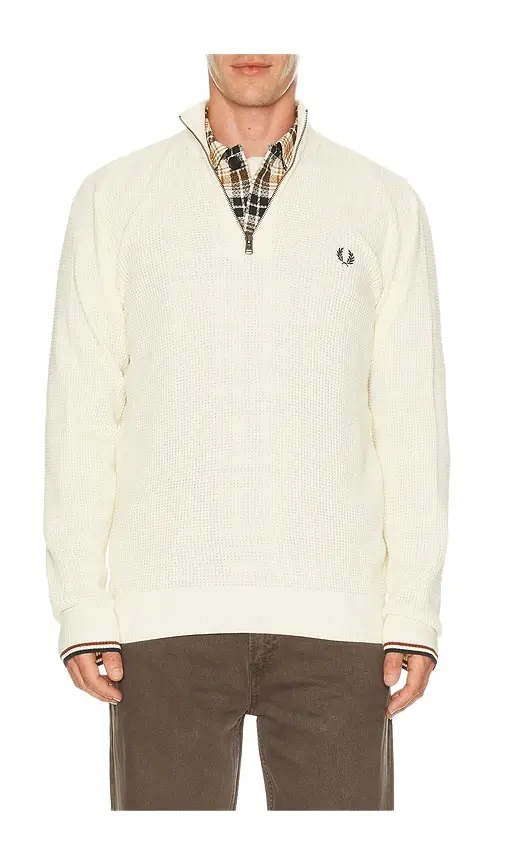 Fred Perry Waffle Stitch Half Zip Jumper