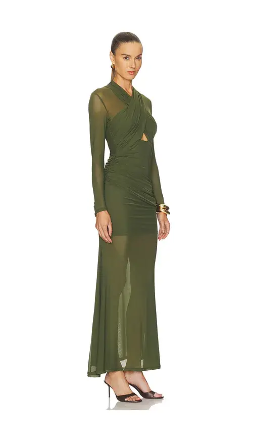 Bardot Veria Wrap Mesh Maxi Dress | Thumbnail 2