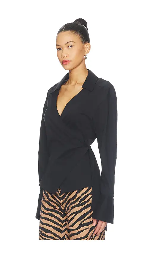 SIMONMILLER Anya Poplin Wrap Top | Thumbnail 2