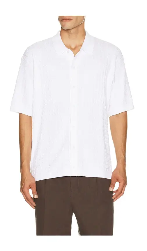 Wilson M Cable Blocked Sweater Polo
