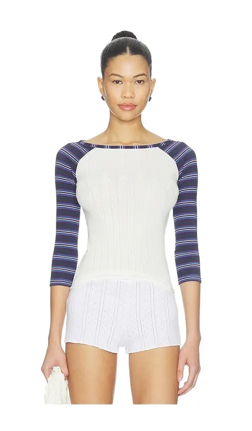 Game Day Pointelle Baseball Tee Game Day Pointelle Baseball Tee