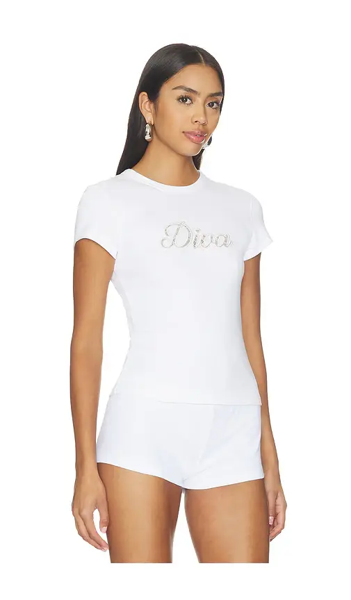 Frankies Bikinis X Devon Lee Carlson Diva Cotton Ribbed Tee Shirt | Thumbnail 2 Frankies Bikinis X Devon Lee Carlson Diva Cotton Ribbed Tee Shirt | Thumbnail 2
