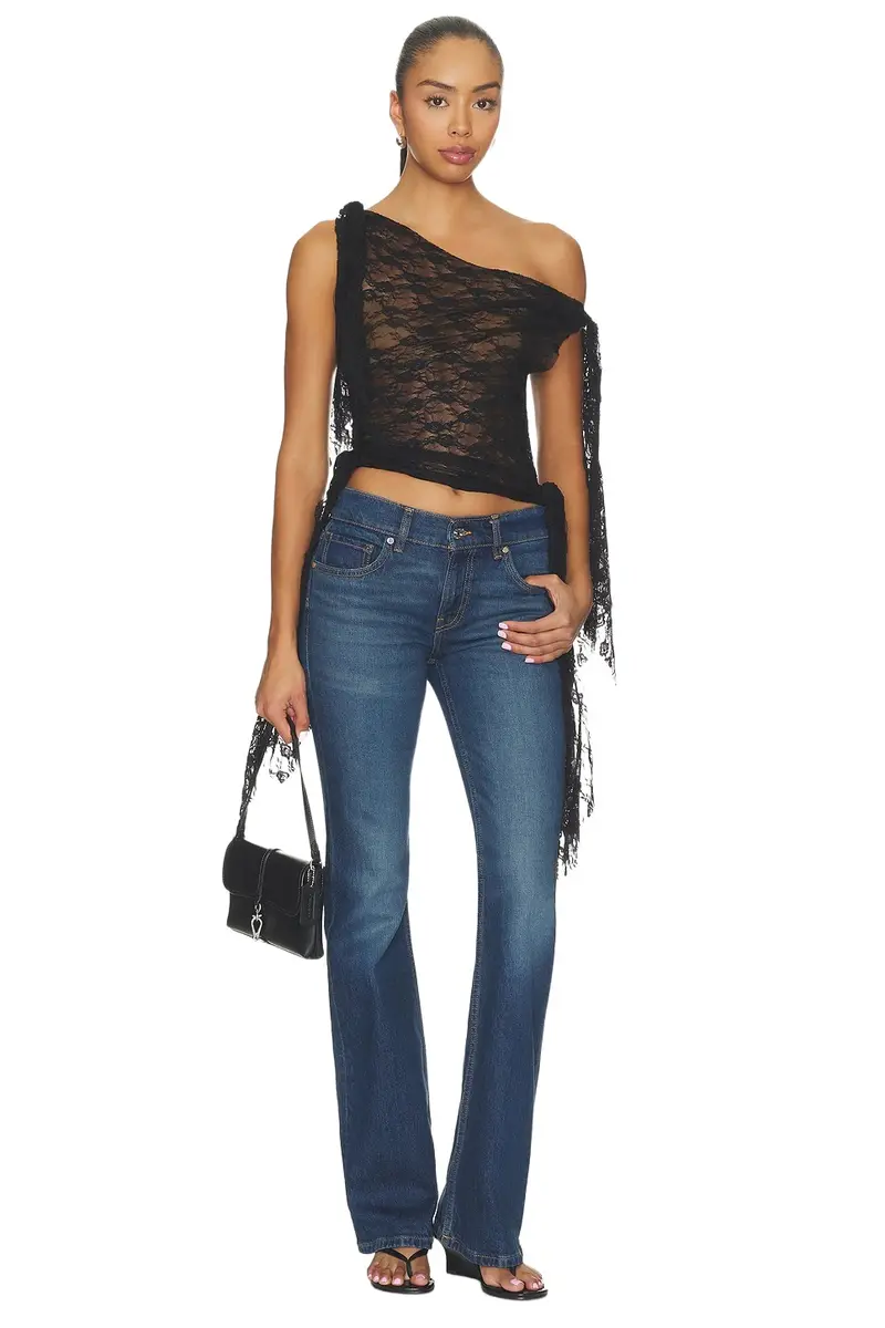 Black Lace Multi Tie Top