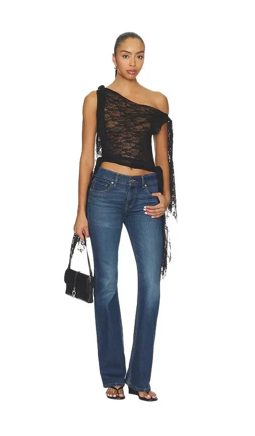 Jaded London Black Lace Multi Tie Top