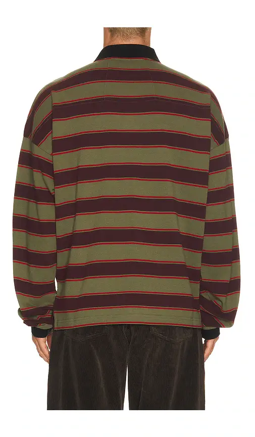 Rhude Fontaine Striped Long Sleeve Polo Shirt | Thumbnail 2 Rhude Fontaine Striped Long Sleeve Polo Shirt | Thumbnail 2