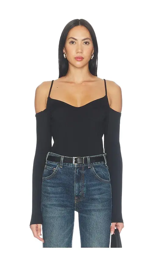 Off Shoulder String Long Sleeve Top