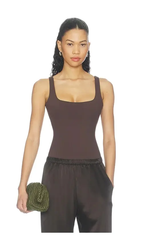 susana monaco Essential Low Back Tank Thong Back Bodysuit