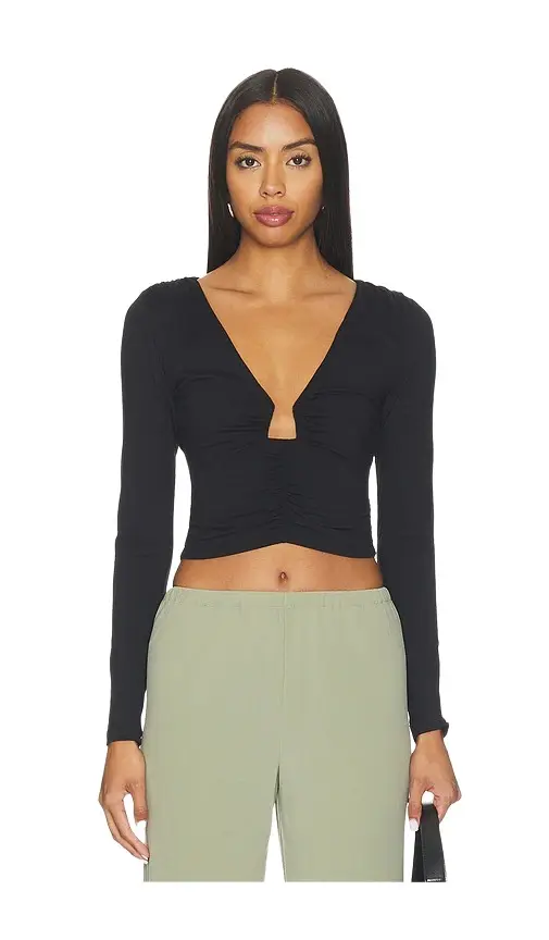 Angle Wire Gathered Longsleeve Top