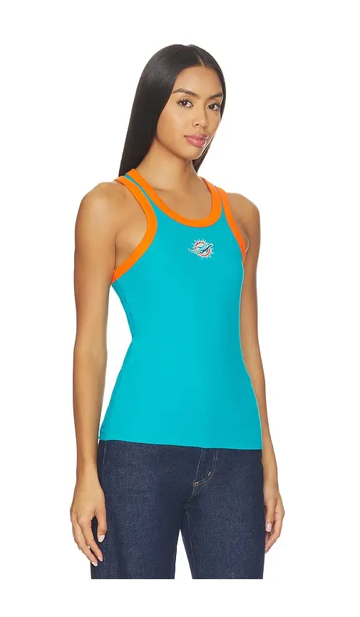 Terez Miami Dolphins Contrast Trim Rib Tank | Thumbnail 2 Terez Miami Dolphins Contrast Trim Rib Tank | Thumbnail 2