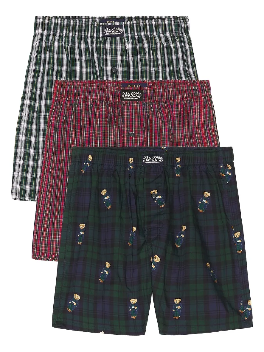 Polo Ralph Lauren Holiday Gift Set 3 Pack Woven Boxers