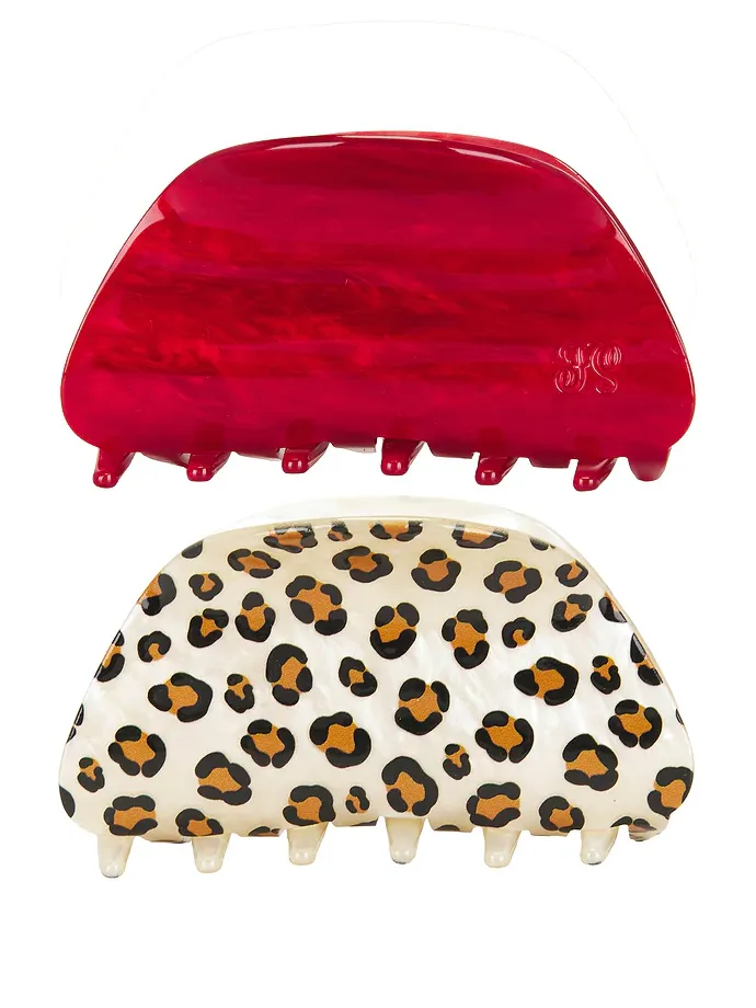 Frasier Sterling Cheetah Claw Clip Set