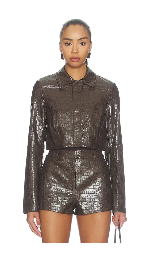 Lovers and Friends Arden Faux Croc Jacket | Thumbnail 2 Lovers and Friends Arden Faux Croc Jacket | Thumbnail 2