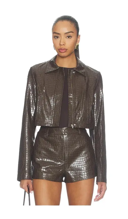 Lovers and Friends Arden Faux Croc Jacket