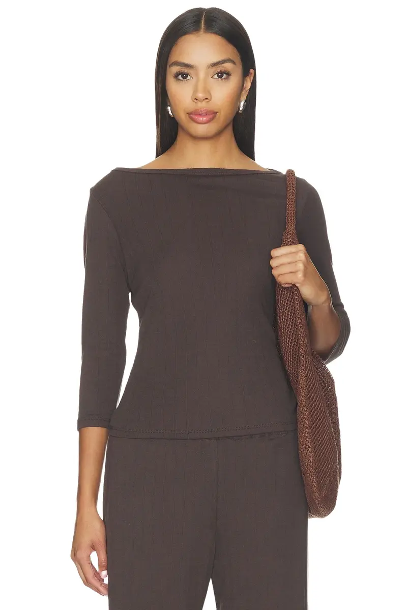 VIR VITA Florence Boatneck Pointelle Top