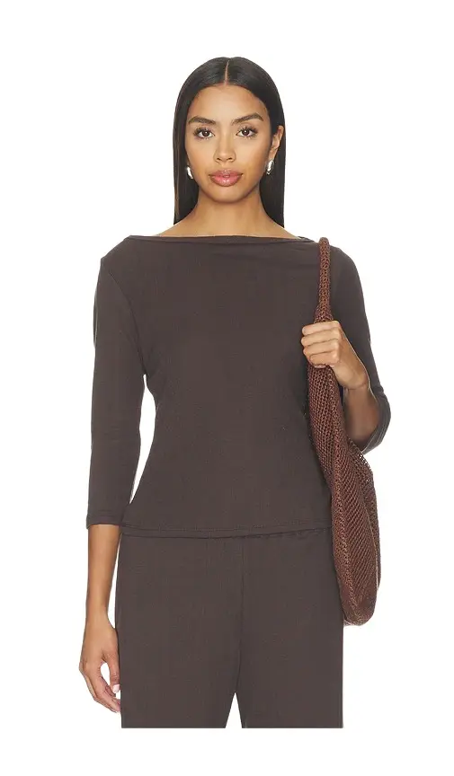 VIR VITA Florence Boatneck Pointelle Top