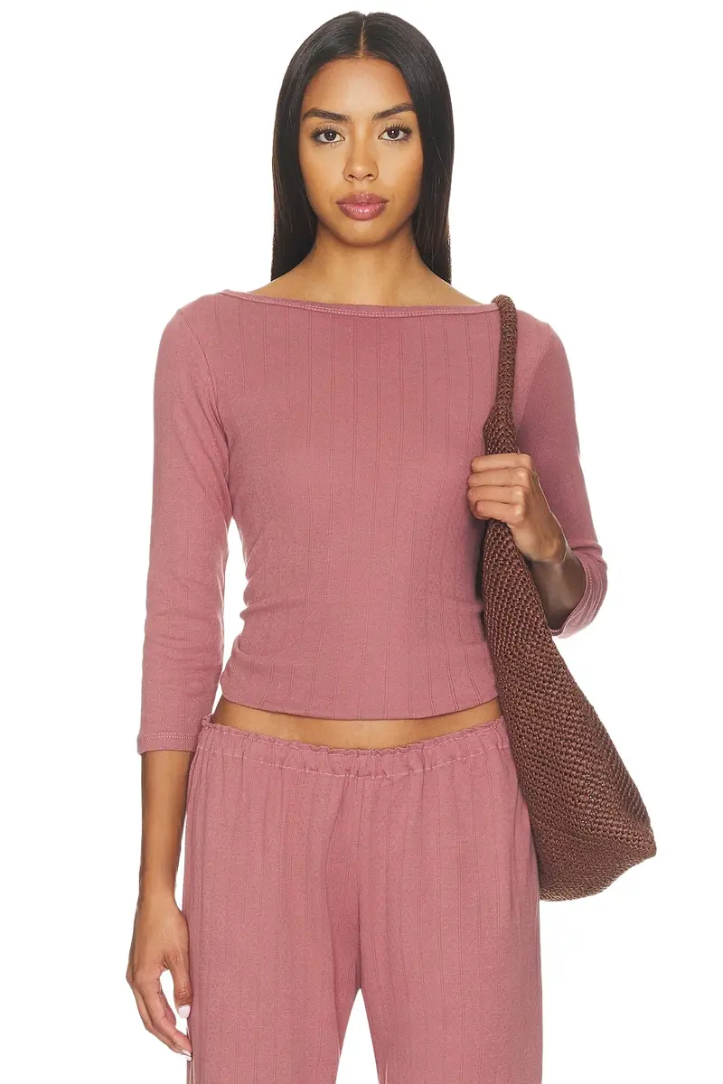 VIR VITA Florence Boatneck Pointelle Top