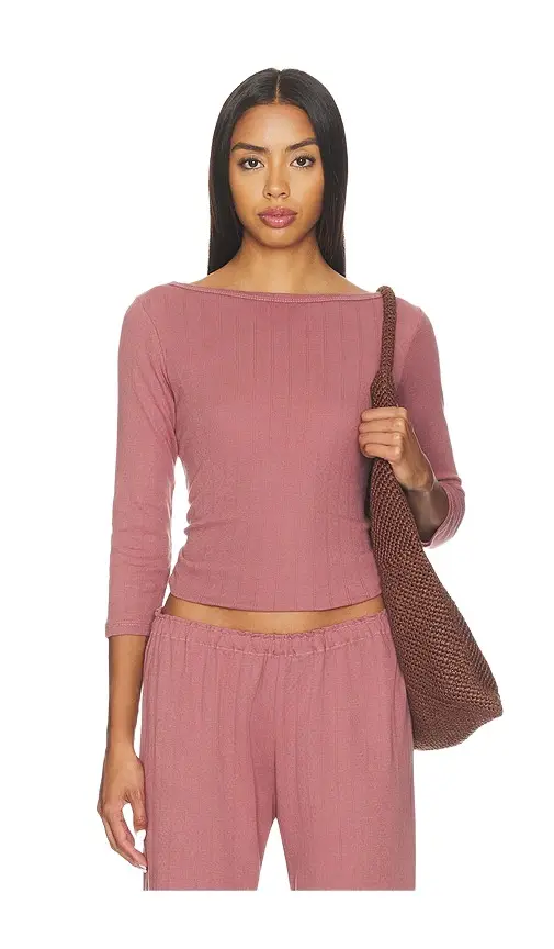 VIR VITA Florence Boatneck Pointelle Top