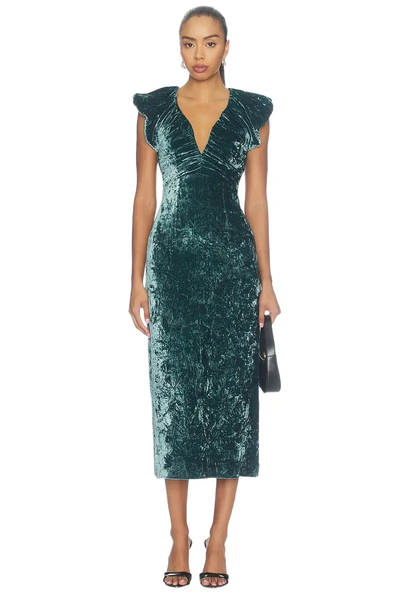Astra V-neck Velvet Dress