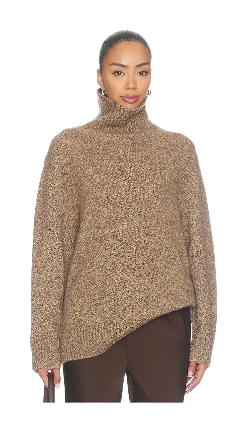 Soft Goat Marled Relaxed Fit Turtleneck