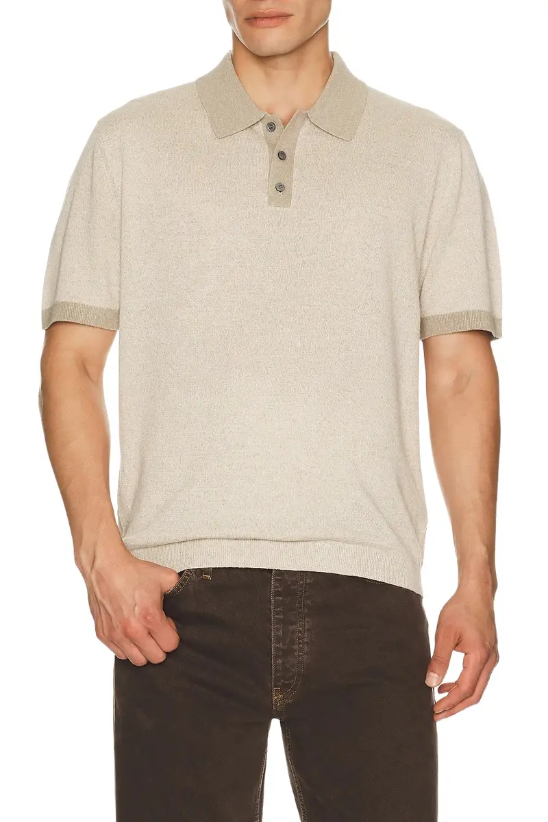 Silk Linen Short Sleeve Polo Silk Linen Short Sleeve Polo