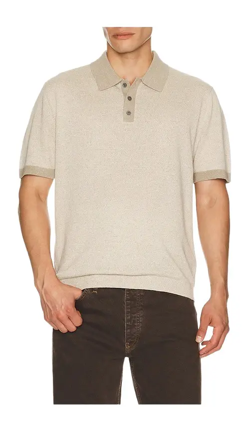 Theory Silk Linen Short Sleeve Polo