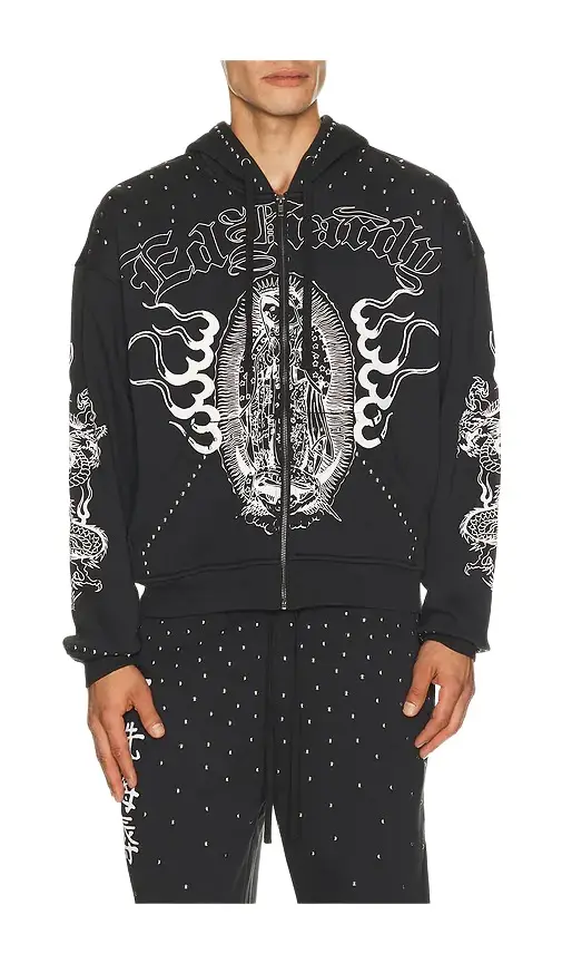 Mary Dragon Studded Boxy Zip Hoodie Mary Dragon Studded Boxy Zip Hoodie