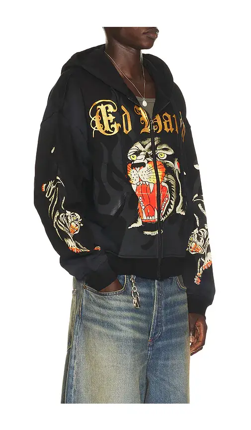 Ed Hardy Panther Sunfade Boxy Zip Hoodie | Thumbnail 2 Ed Hardy Panther Sunfade Boxy Zip Hoodie | Thumbnail 2