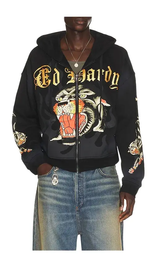 Panther Sunfade Boxy Zip Hoodie Panther Sunfade Boxy Zip Hoodie