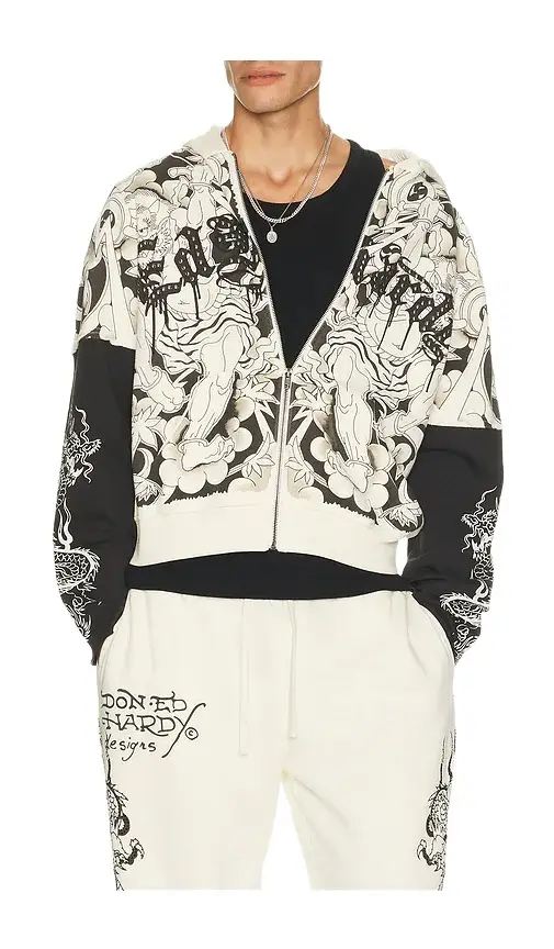 Japan Lion Rhinestone Hang Hoodie Japan Lion Rhinestone Hang Hoodie
