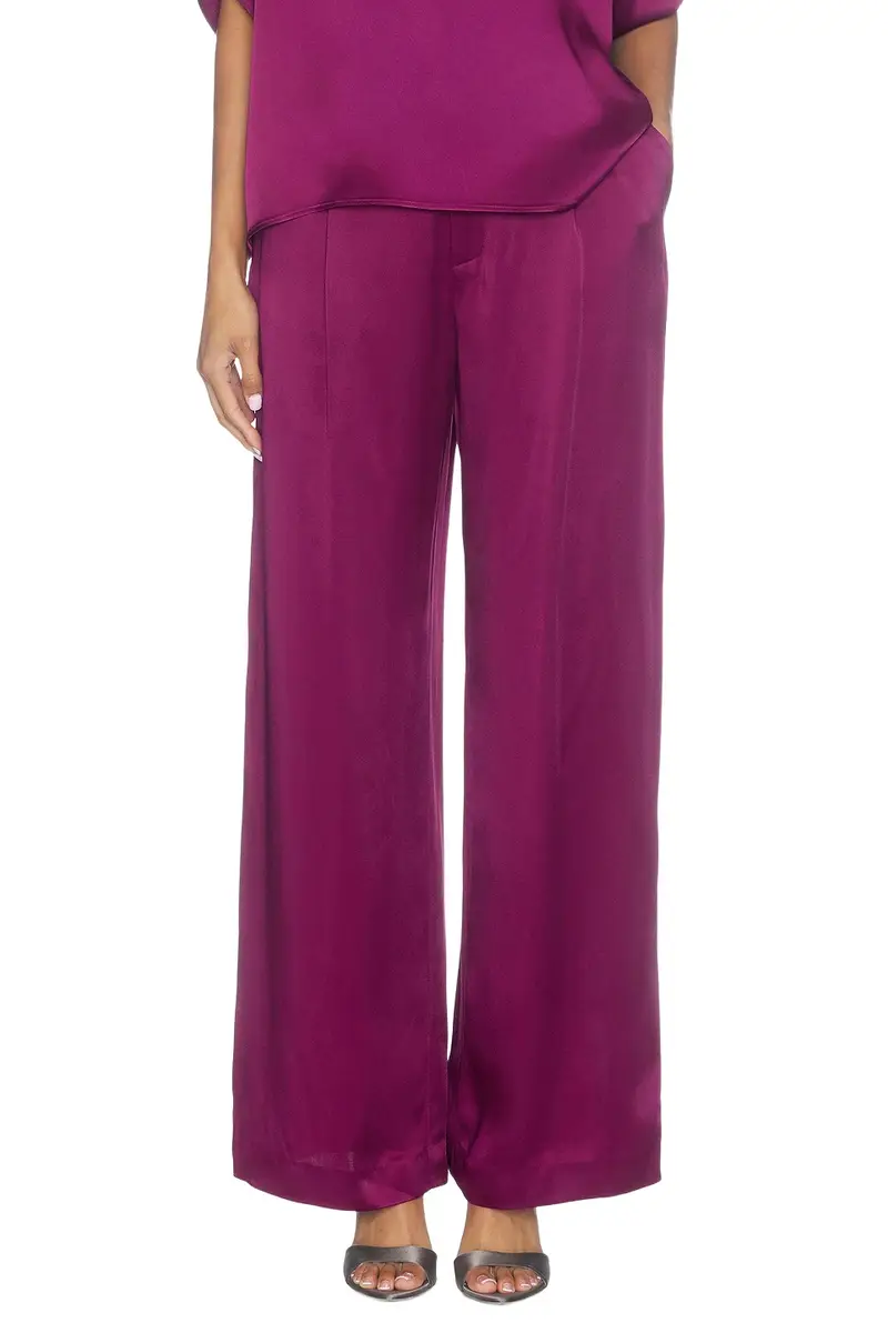 Lapointe Satin Relaxed Pleated Pant