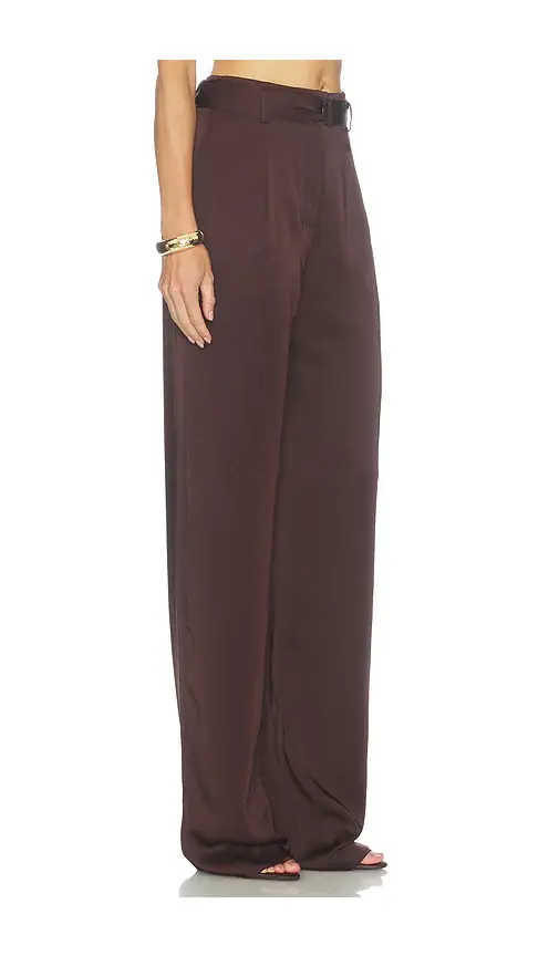 Lapointe Lightweight Satin High Waisted Belted Pant | Thumbnail 2 Lapointe Lightweight Satin High Waisted Belted Pant | Thumbnail 2