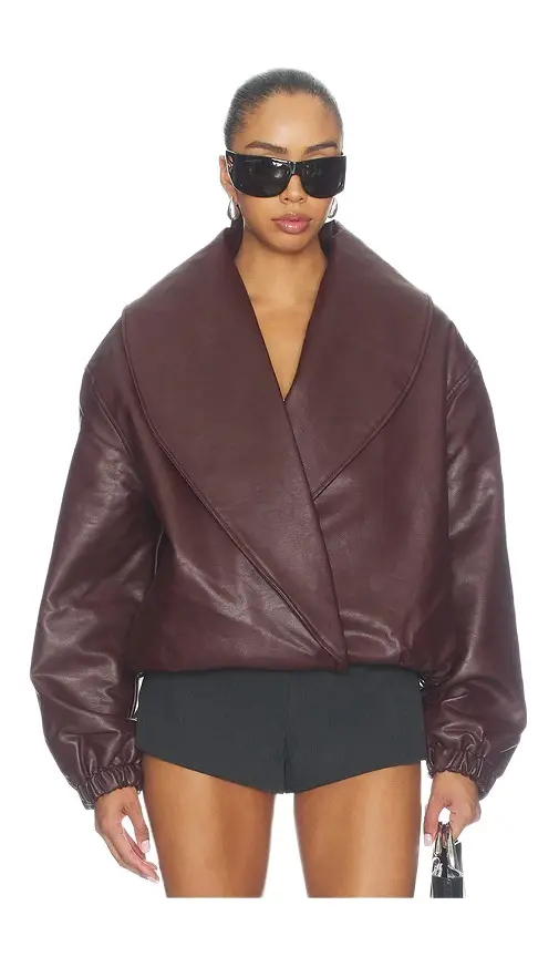 Eleni Faux Leather Bomber Jacket Eleni Faux Leather Bomber Jacket