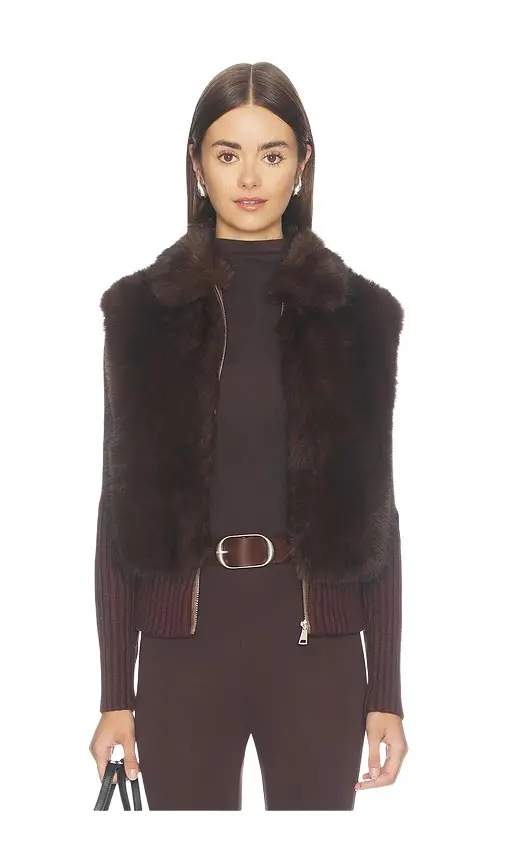 Source Unknown Meti Eco Fur Zip Cardigan