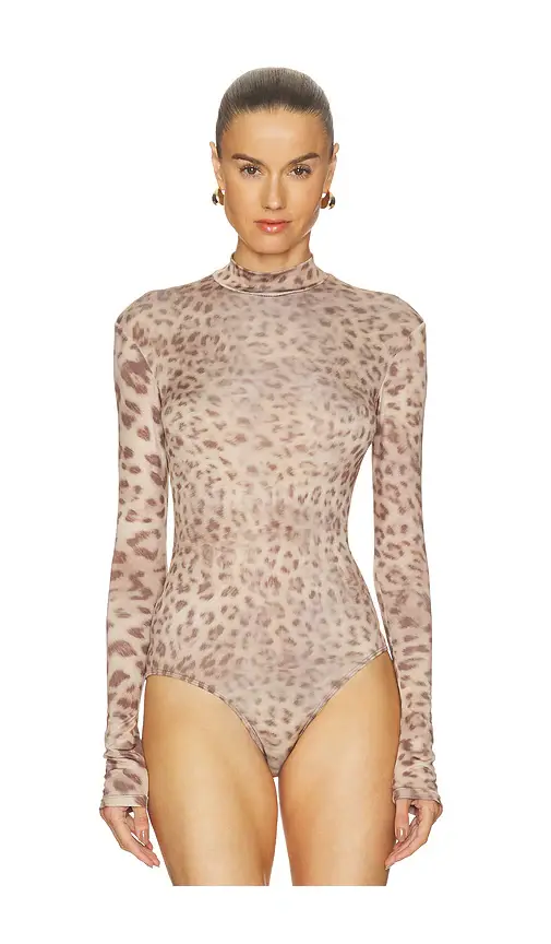Lapointe Printed Jersey Mock Neck Bodysuit | Thumbnail 2 Lapointe Printed Jersey Mock Neck Bodysuit | Thumbnail 2