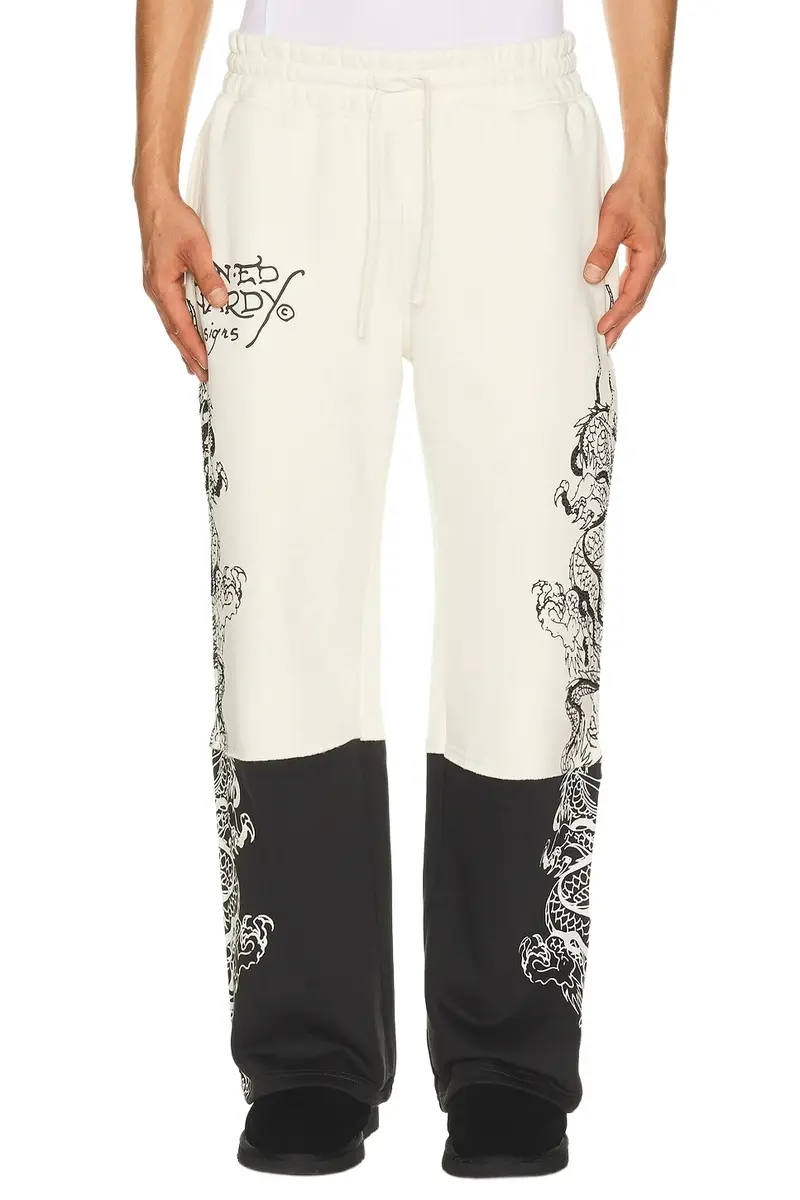 Ed Hardy Japan Lion Rhinestone Hang Sweatpant