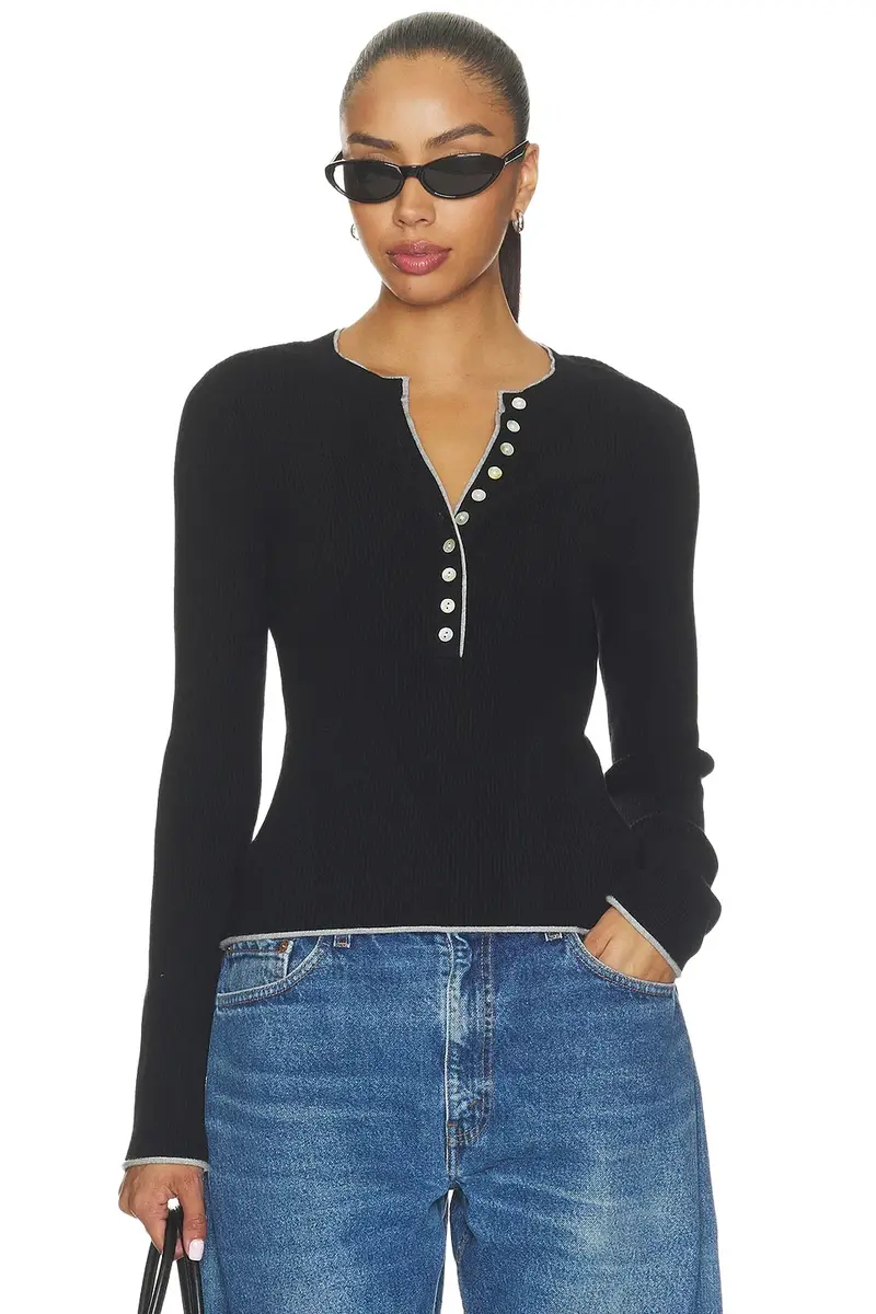 525 America Emmeline Rib Layered Henley