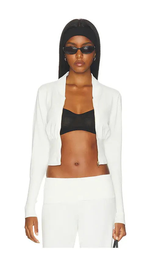 Runaway The Label Monisha Crop Zip Up Knit Cardigan | Thumbnail 2 Runaway The Label Monisha Crop Zip Up Knit Cardigan | Thumbnail 2