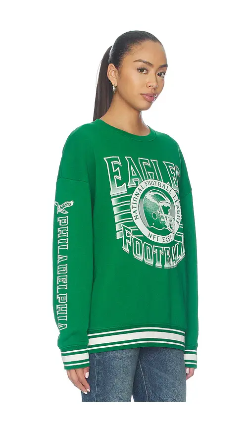 Junk Food Eagles Striped Rib Crew Sweatshirt | Thumbnail 2