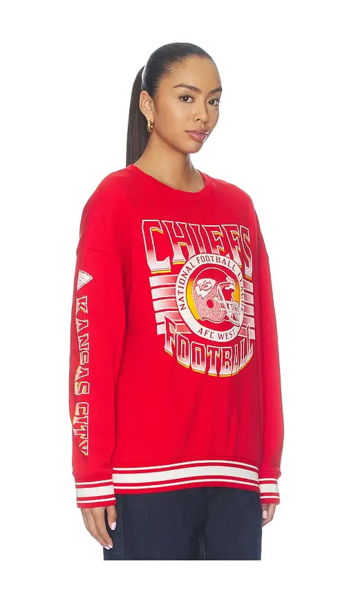 Junk Food Chiefs Striped Rib Crew Sweatshirt | Thumbnail 2