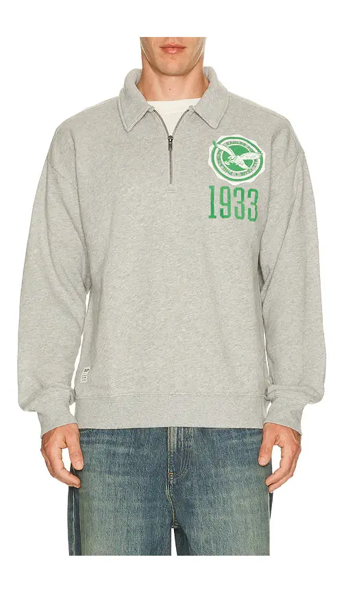 Junk Food Eagles Flocked Quarter Zip Sweatshirt | Thumbnail 2 Junk Food Eagles Flocked Quarter Zip Sweatshirt | Thumbnail 2