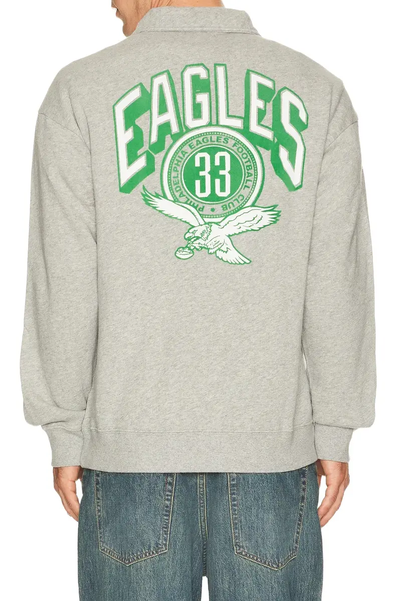Eagles Flocked Quarter Zip Sweatshirt Eagles Flocked Quarter Zip Sweatshirt