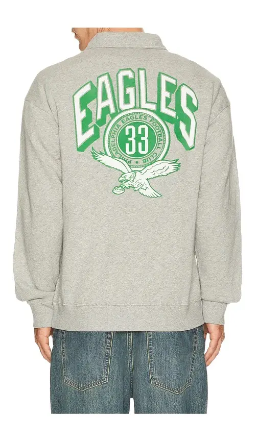 Eagles Flocked Quarter Zip Sweatshirt Eagles Flocked Quarter Zip Sweatshirt