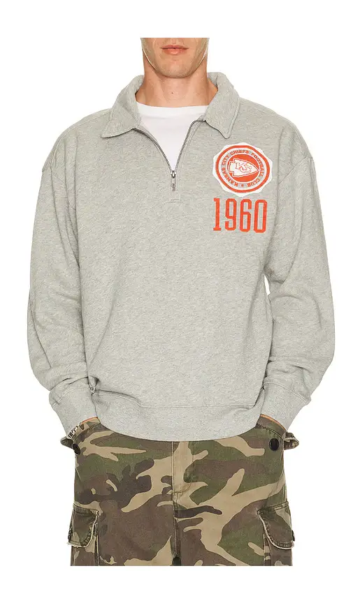 Junk Food Chiefs Flocked Quarter Zip Sweatshirt | Thumbnail 2 Junk Food Chiefs Flocked Quarter Zip Sweatshirt | Thumbnail 2