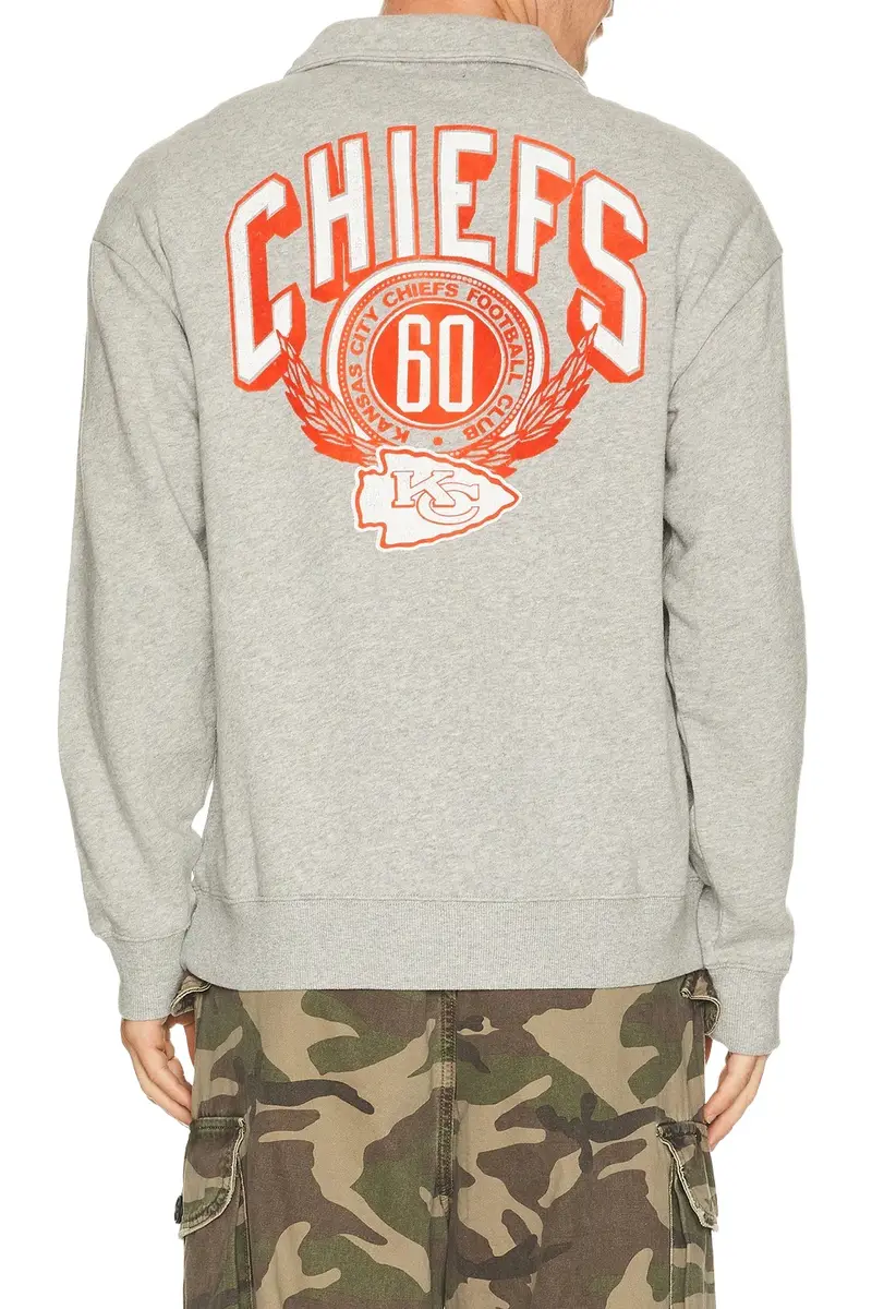 Chiefs Flocked Quarter Zip Sweatshirt Chiefs Flocked Quarter Zip Sweatshirt
