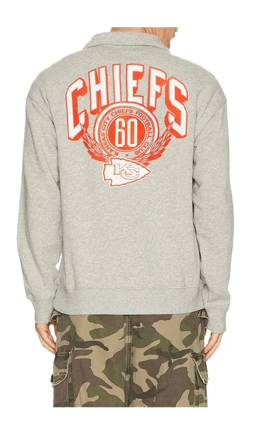 Chiefs Flocked Quarter Zip Sweatshirt