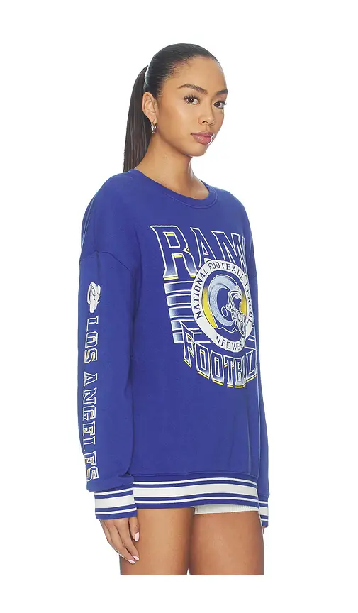 Junk Food Rams Striped Rib Crew Sweatshirt | Thumbnail 2
