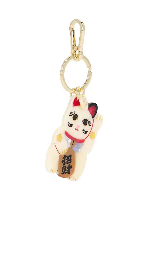 Solar Eclipse Hand-Painted Maneki-Neko Cat Bag Charm & Keychain | Thumbnail 2