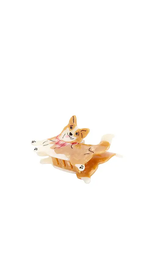 Solar Eclipse Hand-Painted Corgi Claw Hair Clip